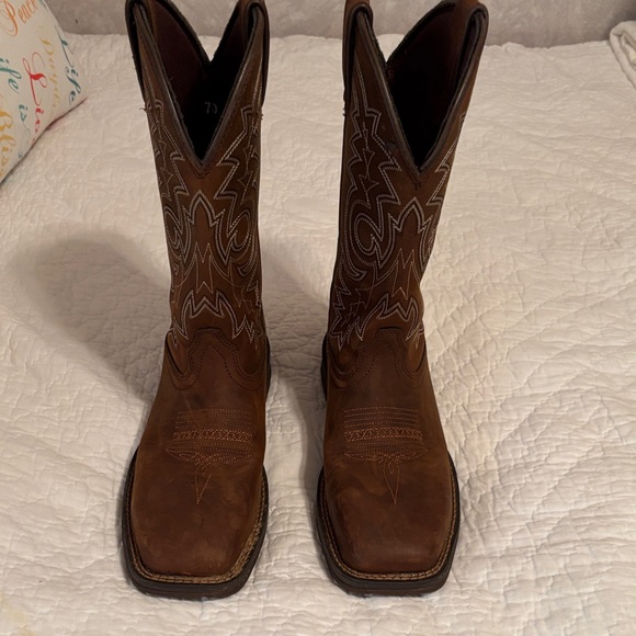 Durango Rebel Men's Brown Western Boots with White Stitching‎